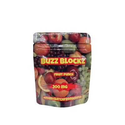 কেনা 300mg কাস্টম ডিজাইন ডিজিটাল মুদ্রিত স্ট্যান্ড আপ প্যাকেজ ফলের জন্য জিপার ব্যাগ পাঞ্চ স্বাদ ক্যান্ডি গামি প্যাকেজিং online manufacture